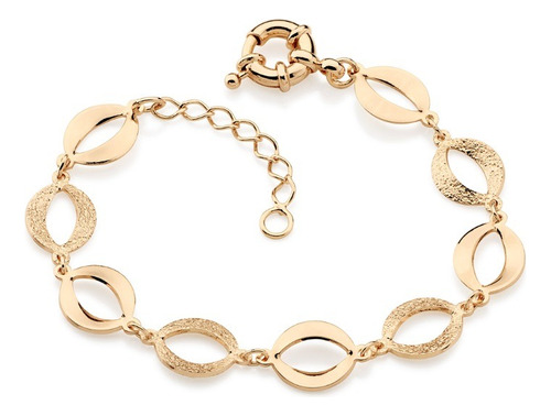 Pulseira Rommanel Elos Ovais Banhado Ouro 18k Lindo Delicado Comprimento 21 Cm Cor Dourado Diâmetro 21 Cm