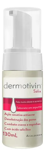 Espuma De Limpeza Facial Para Acne Dermotivin Salix 130ml