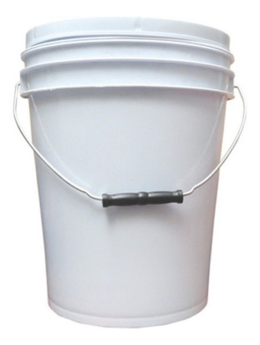 Cubeta De Plástico Grado Alimenticio 19l Tapa Lisa Color Blanco