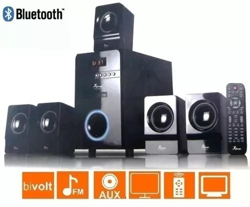 Caixa Som Amplificada 5.1 Subwoofer Bluetooth Pc Tv Bivolt