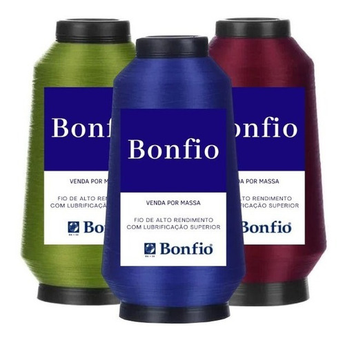 3 Und Fio Bonfio  100% Poliéster Para Overlock 100g Diveras 