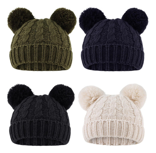 Gorro De Invierno Para Bebé Con Pompón, Gorro De Punto