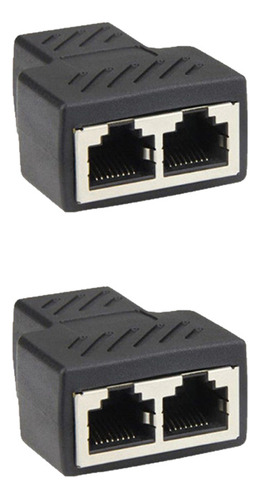 Conector Divisor De Cable De Red Negro, Paquete De 2 Unidade