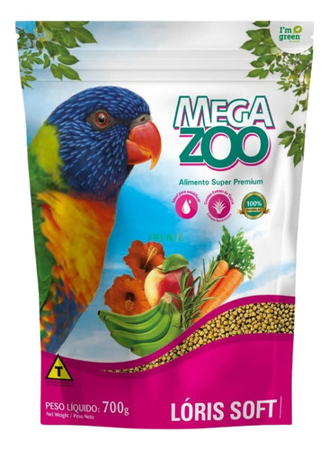 Ração Para Pássaros Megazoo Extrusada Lóris Soft 700g