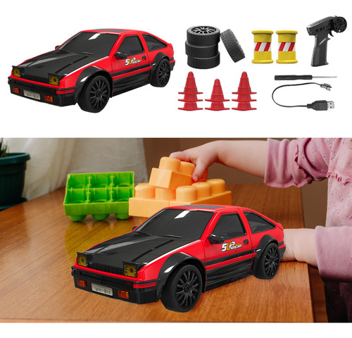 Modelo De Coche De Derrape A Escala 1/24, Negro Rojo