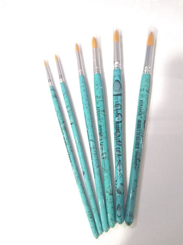 Kit 4x Pincel Redondo Keramik 311 Tam 02 04 06 08 Aquarela