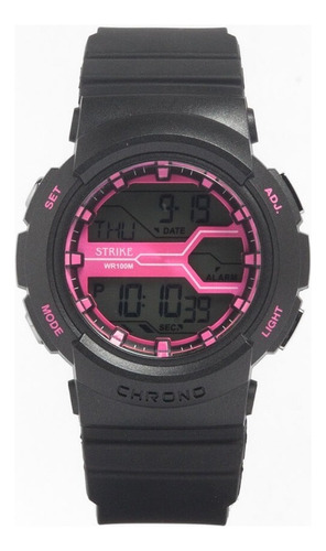 Reloj Strike Watch Resina M1138a-0aax-bkbk Mujer Original Color de la correa Negro Color del fondo Gris