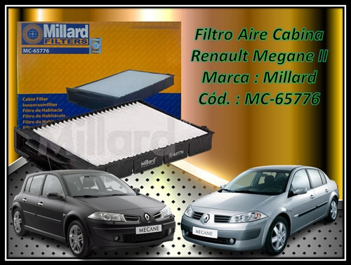 Filtro Aire Cabina Renault Megane Ii  Millard Cód.: Mc-65776