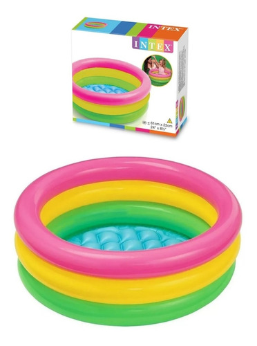 Piscina Intex De 61 Cms Tres Anillos Fondo Acolchado