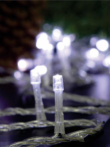 Cordão Luminoso Pisca 96 Leds 127v Estático Fio Cristal