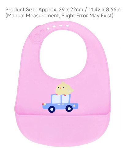 Babero Silicon Ajustable Para Bebé Colores Portátil Bolsa