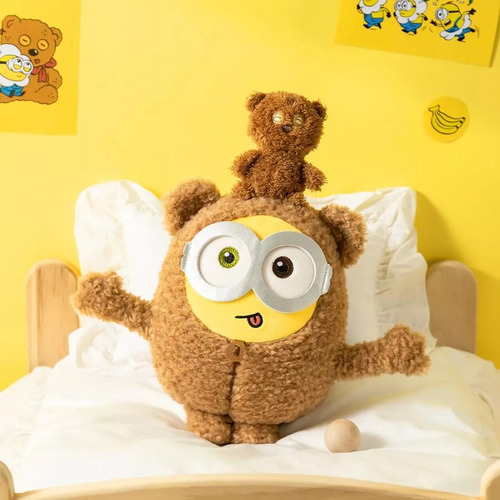 Peluche Miniso Bob+tim Amarillo 28 Cm Minions 2025