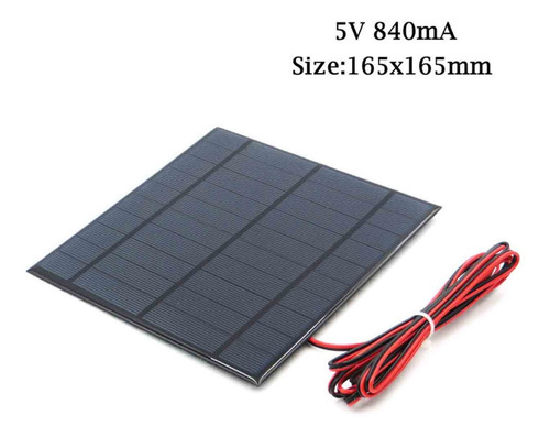 Panel Solar 5v 840ma 4.2w 16.5x16.5cm Cable 20cm Itytarg
