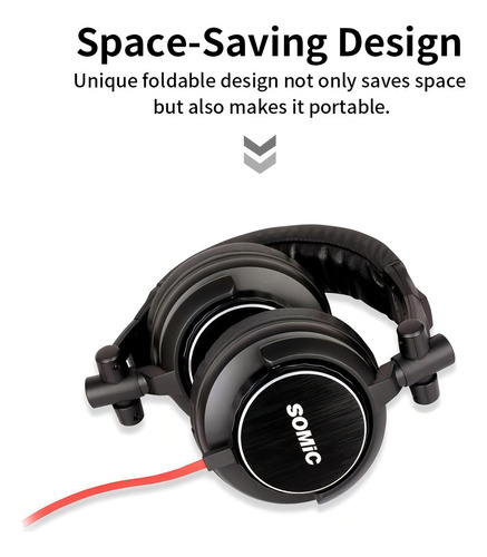 Somic Mm 185 Auricular Djs Orejeras Rotables 180° Color Negro