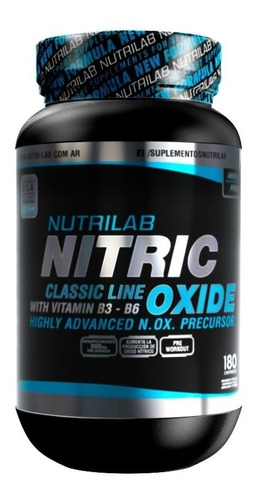 Oxido Nítrico 180 Comp Nutrilab Preentreno Vitamina B3 Y B6 