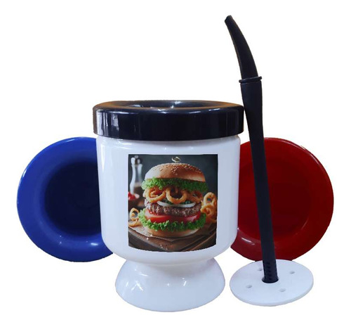 Mate Plastico Hamburguesa Burger Burga Comida Resto