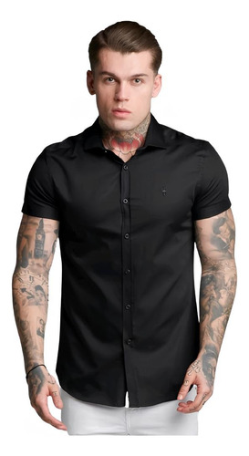 Camisa Masculina Manga Curta Gola Slin Tendencia