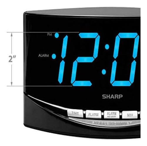 Sharp Despertador Fácil De Ver Con Números Gigantes De 2 Y