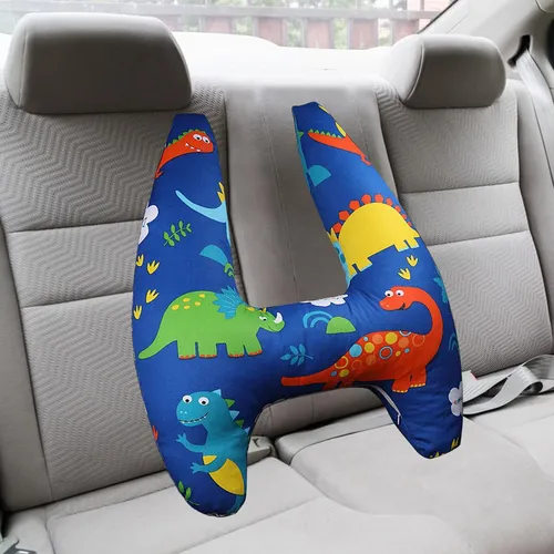 La Almohada De Viaje Para El Asiento Trasero Dinosaurio Azul