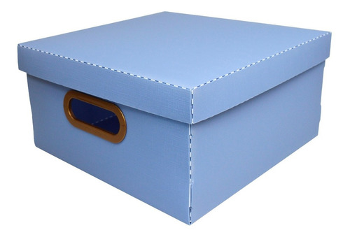 Caja Organizadora Cuadrada Plástica Símil Lino 29x29x15