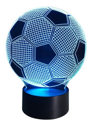 Lampara Ilusión 3d Balón De Fútbol 7 Colores Led