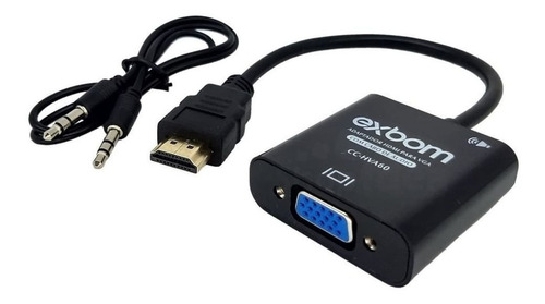 Imagem 6 de 6 de Mini Adaptador Conversor Hdmi P/ Vga Transmite Áudio E Vídeo