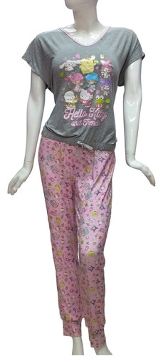 Pijama Dama Hello Kitty Pantalón Y Blusa Playera Ropa Dormir