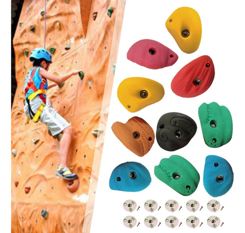 Kit De 10 Presas Para Escalada Con Tornillo De Clavo Trasero
