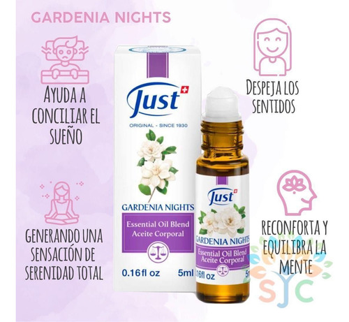 Aceite Esencial Blend Gardenia Night Swiss Just Insomnio