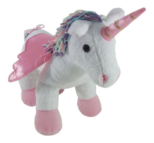 Unicornio De Pelúcia 40cm Asas Rosa - Mury Baby 1132