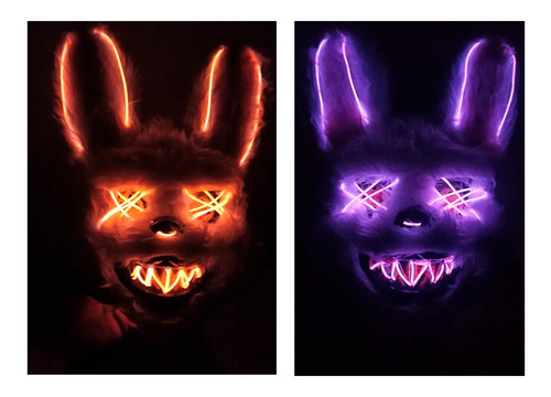 Mascara Conejo Purga Purge Peluche Asesino Luz Led Halloween