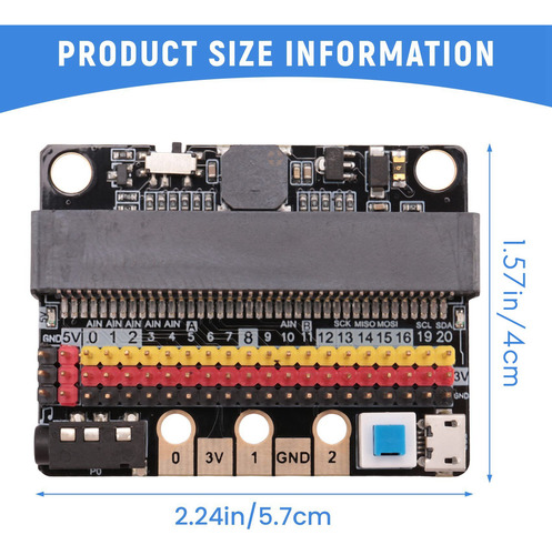 Para Placa De Expansão Microbit Io Bit V2.0 Micro:bit Horizo