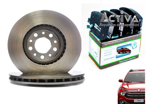 Imagen 1 de 2 de Kit Discos Freno Fiat Toro Volcano + Pastillas Delanteras