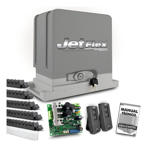 Kit Motor De Portão Ppa Eletrônico Dz Cube Jetflex Condominium 1/2 Hp 5mts Crem 2 Controles 1000kg