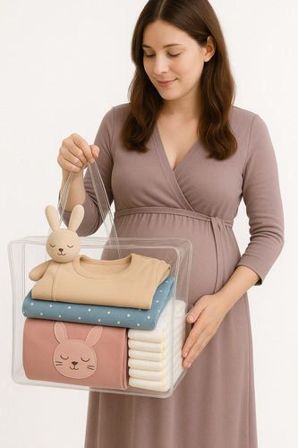 Bolsa Bebê Maternidade Transparente 52x40cm Reforçada