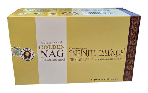 Incienso Massala Golden Nag Goloka, caja de 12 varillas, 180 g