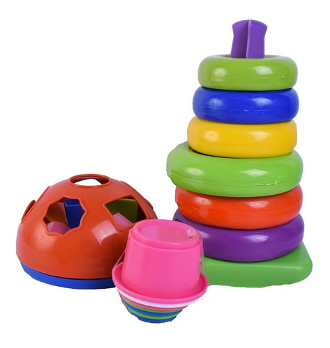 Imagen 4 de 8 de Torre Apilable Encastre 3 En 1 Mis Primeros Juegos New Plast