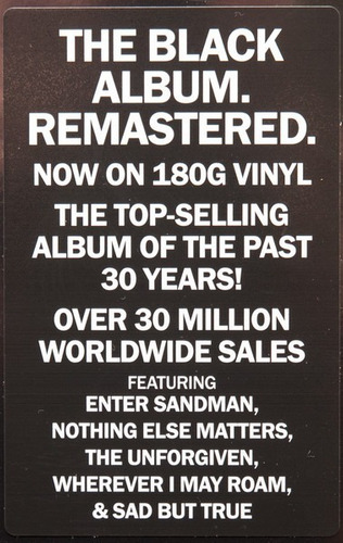 Lp Vinilo Doble Metallica Metallica Remast 2021 Nuevo
