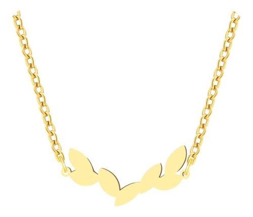 Collar Para Mujer Hojas Vintage Plata Enchapada Oro 18k 