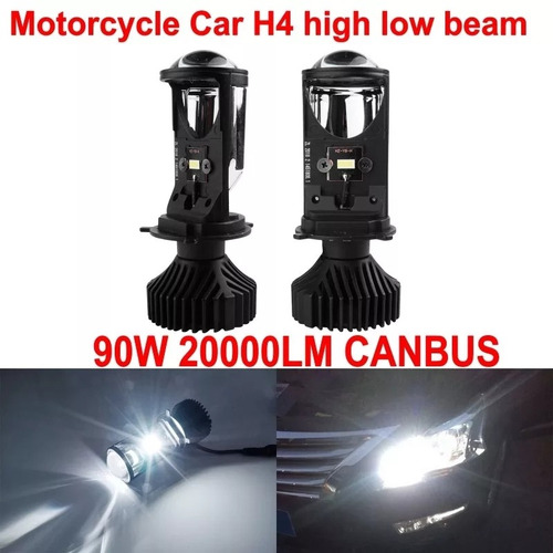 Imagen 1 de 9 de 2 Focos Lupa Led H4 Y6 Altas Bajas Autos Motos 20.000 Lumens