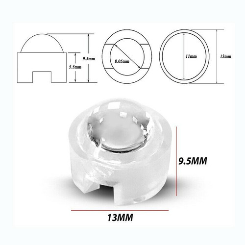 Lente Colimador 60º Para Led Pastilla De 1w 3w Y 5w X 100 U