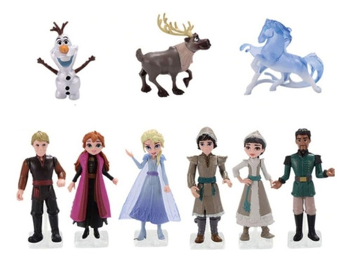 9pcs Frozen Princess Elsa Anna Olaf Figura Modelo Juguete