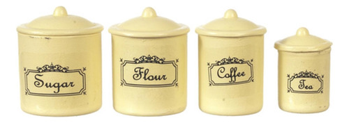 Melody Jane Dollhouse Cream Metal Canister Jares Jares De Al