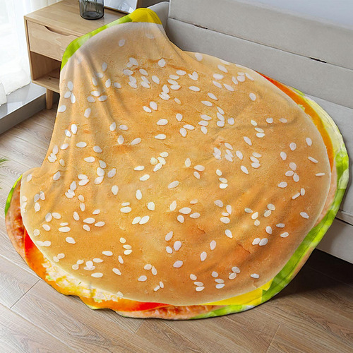 Manta De Hamburguesa, Manta De Franela Redonda Para 180cm