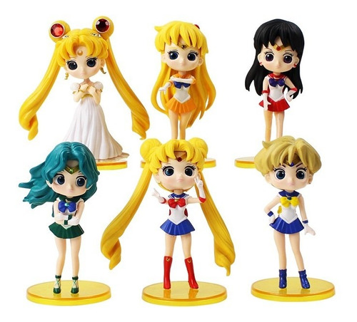 Sailor Moon Q Posket Petit Colección 6 Figuras En Caja