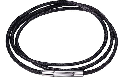 U7 - Collar De Cordón De Cuero Negro Y Marrón De 2mm 3mm Con