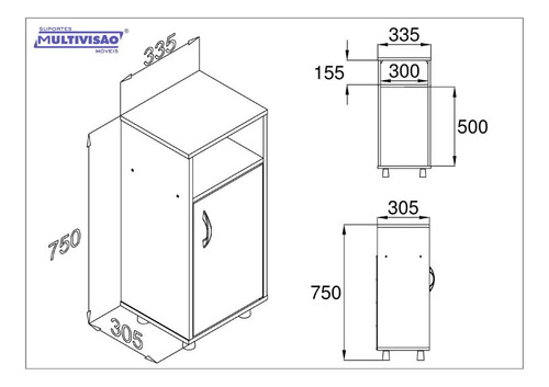 Gabinete Com Porta Para Filtro - As 610