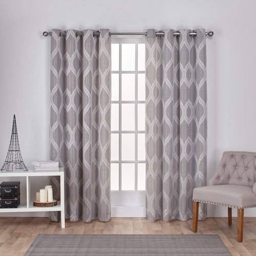Montrose Ogee Geometric Textured Linen Window Curtain P...