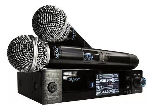 Microfone Sem Fio Leson Lsvks2 Bt 600ch Efeitos Echo Digital
