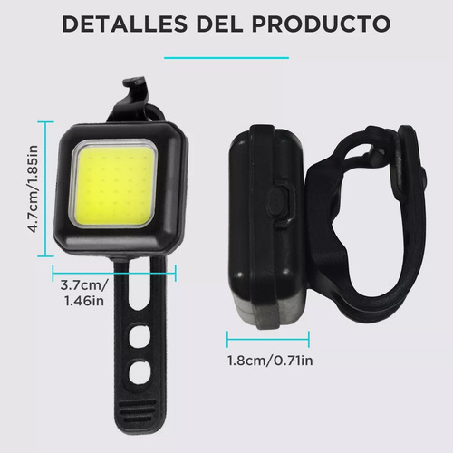 Luz Bicicleta Accesorios Usb Recargable Delantera Traser